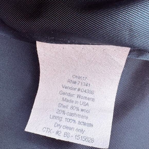 VTG L.L. Bean 90s Minimalist Wool Cashmere Petite Womens Grey Lined Blazer Sz 8P - Picture 4 of 4